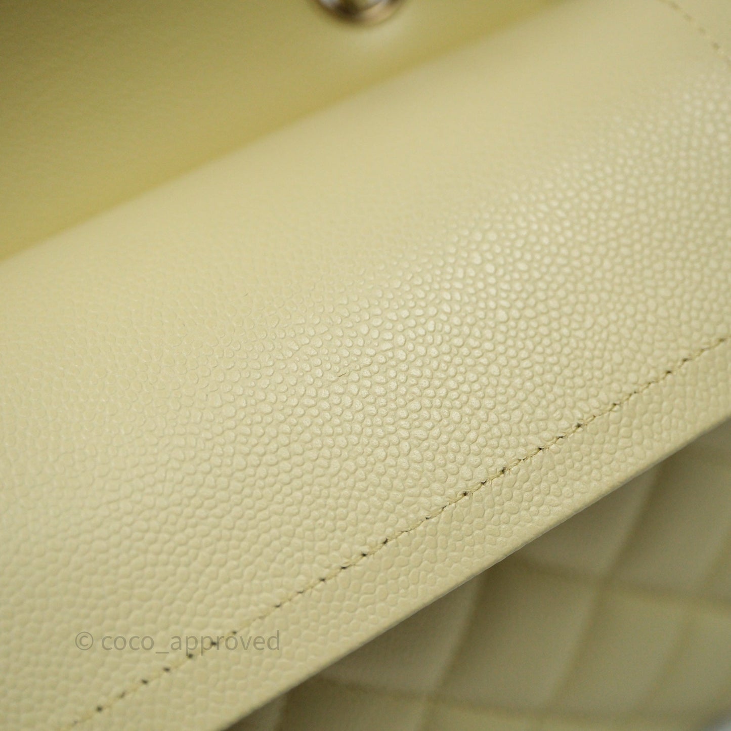 Chanel Small Classic Quilted Flap Yellow Caviar Gold Hardware