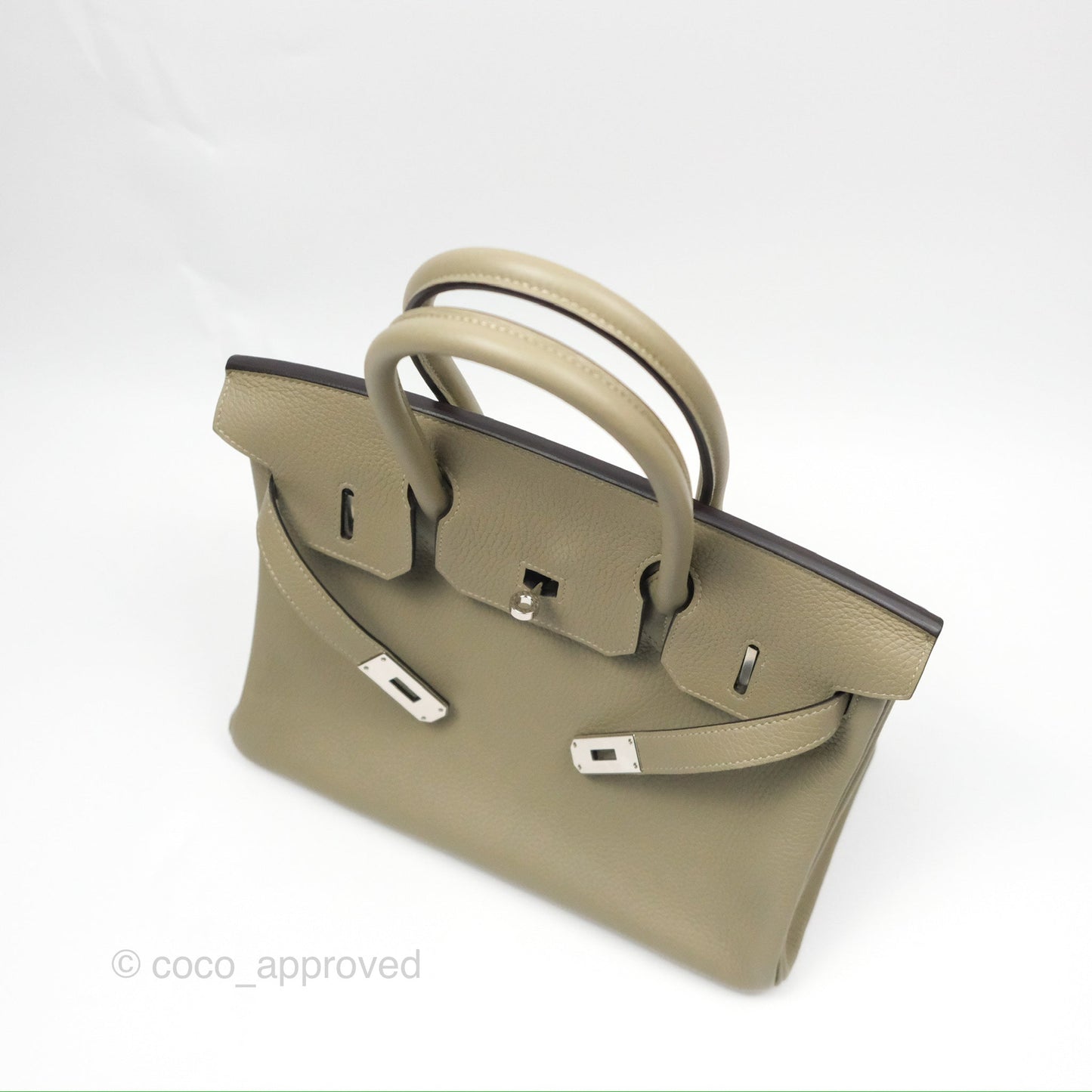 Hermès Retourne Birkin 30 Sauge Clemence Palladium Hardware