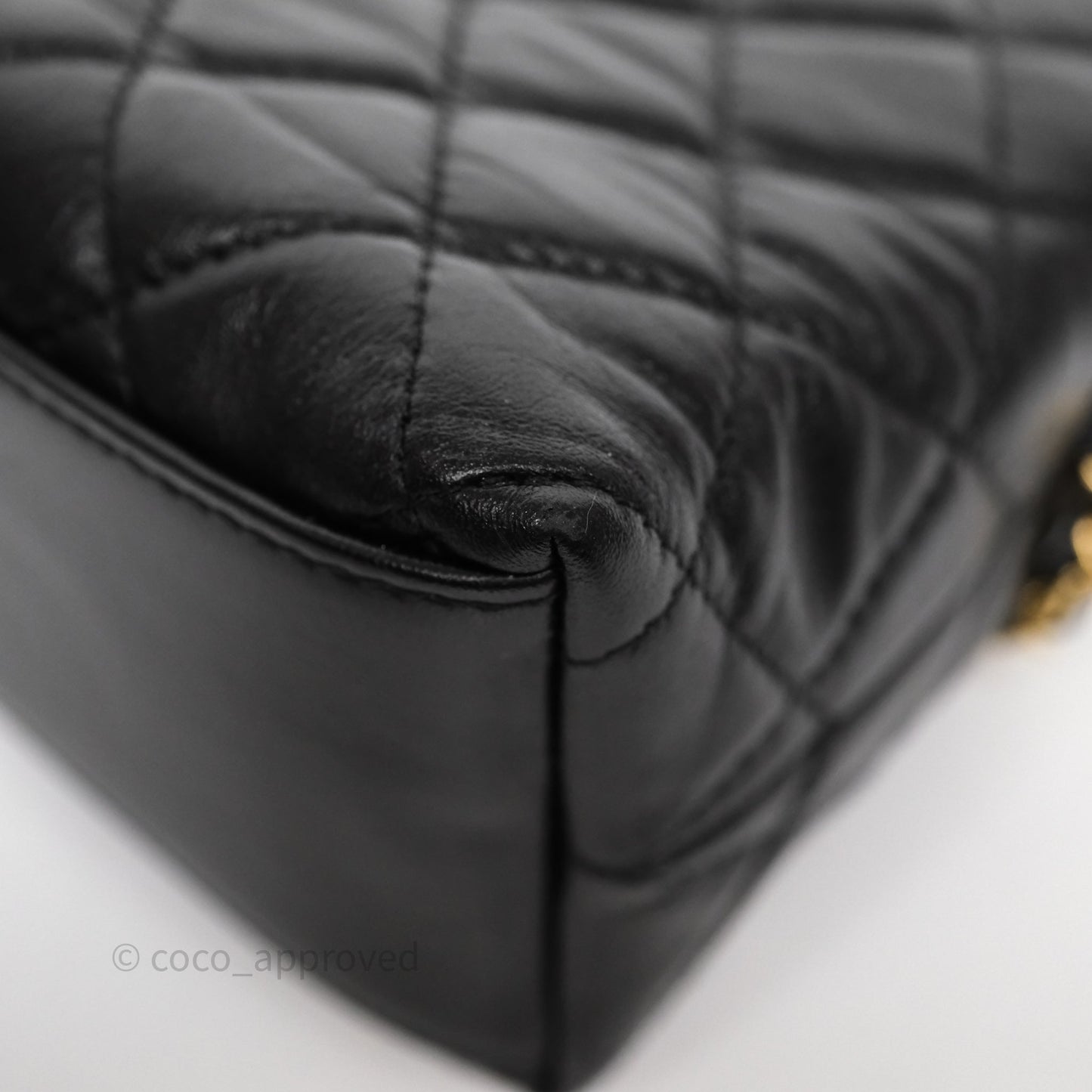 Chanel Clutch With Heart Chain Black Lambskin Gold Hardware