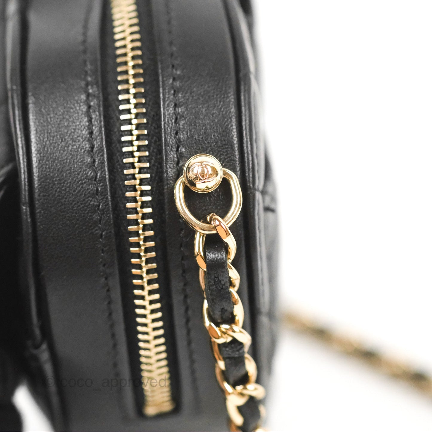 Chanel Small Heart Bag Black Lambskin Gold Hardware 22S