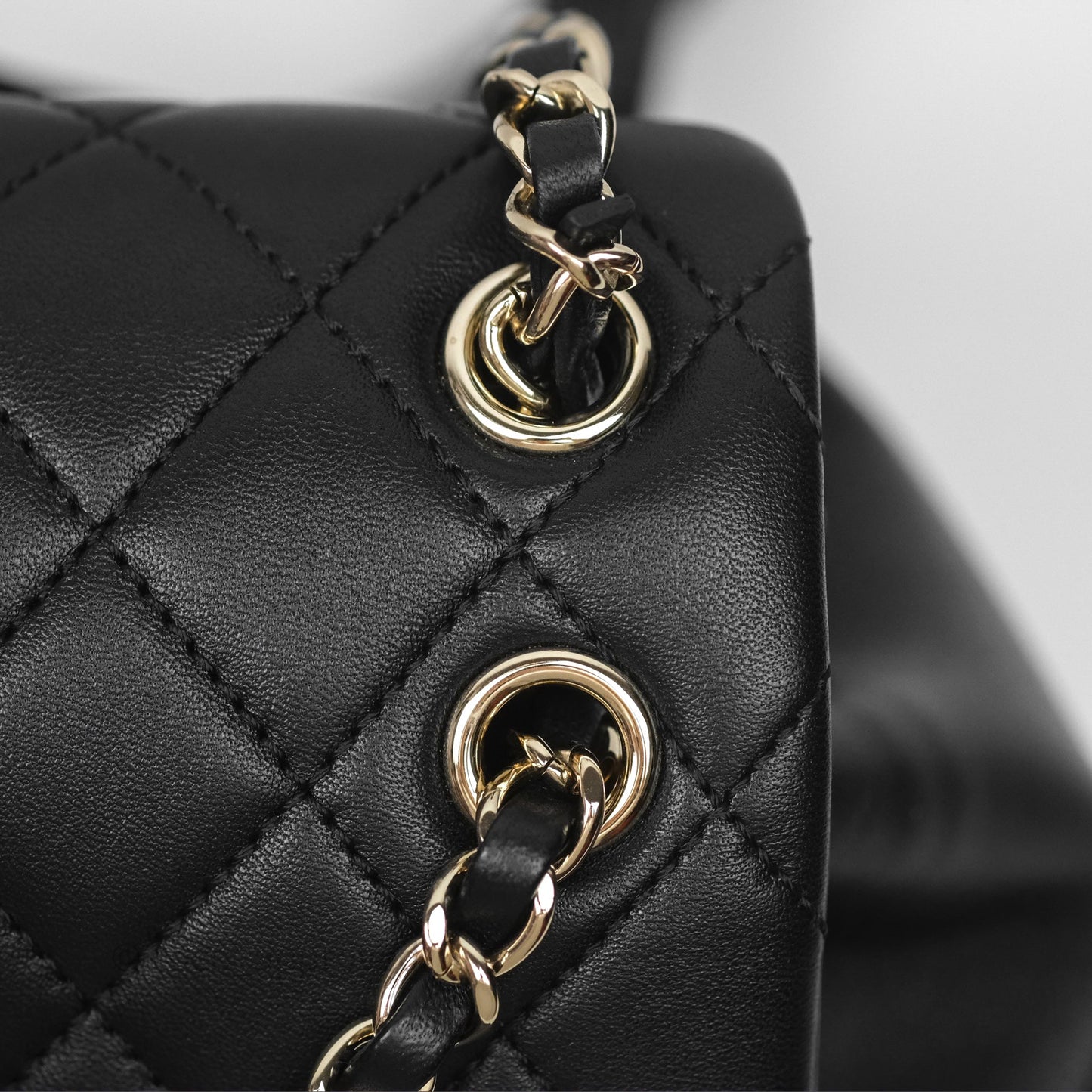Chanel Small Duma Drawstring Backpack Black Lambskin Gold Hardware
