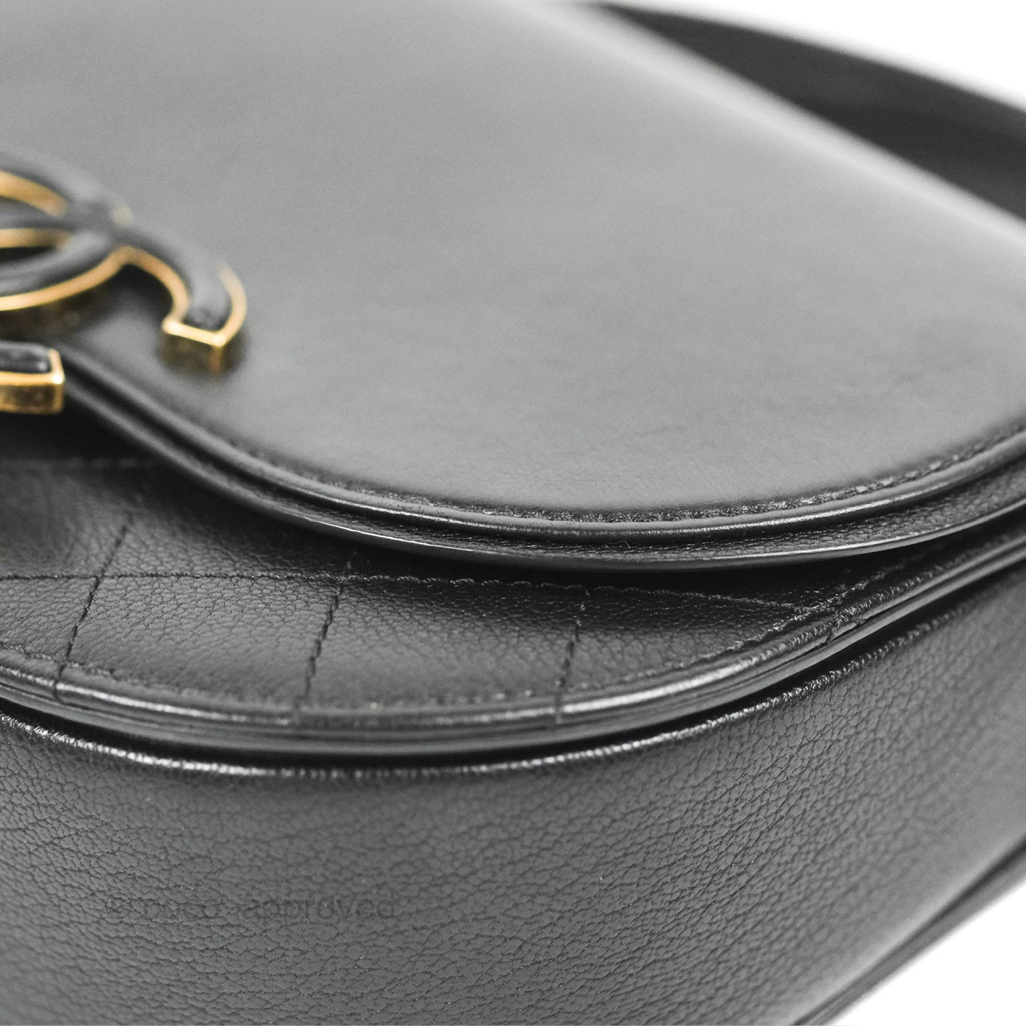 Chanel Small Coco Curve Flap Black Goatskin Antique Gold Hardware