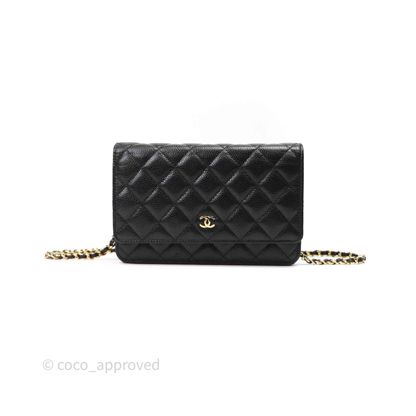 Chanel Quilted WOC Black Caviar Gold Hardware