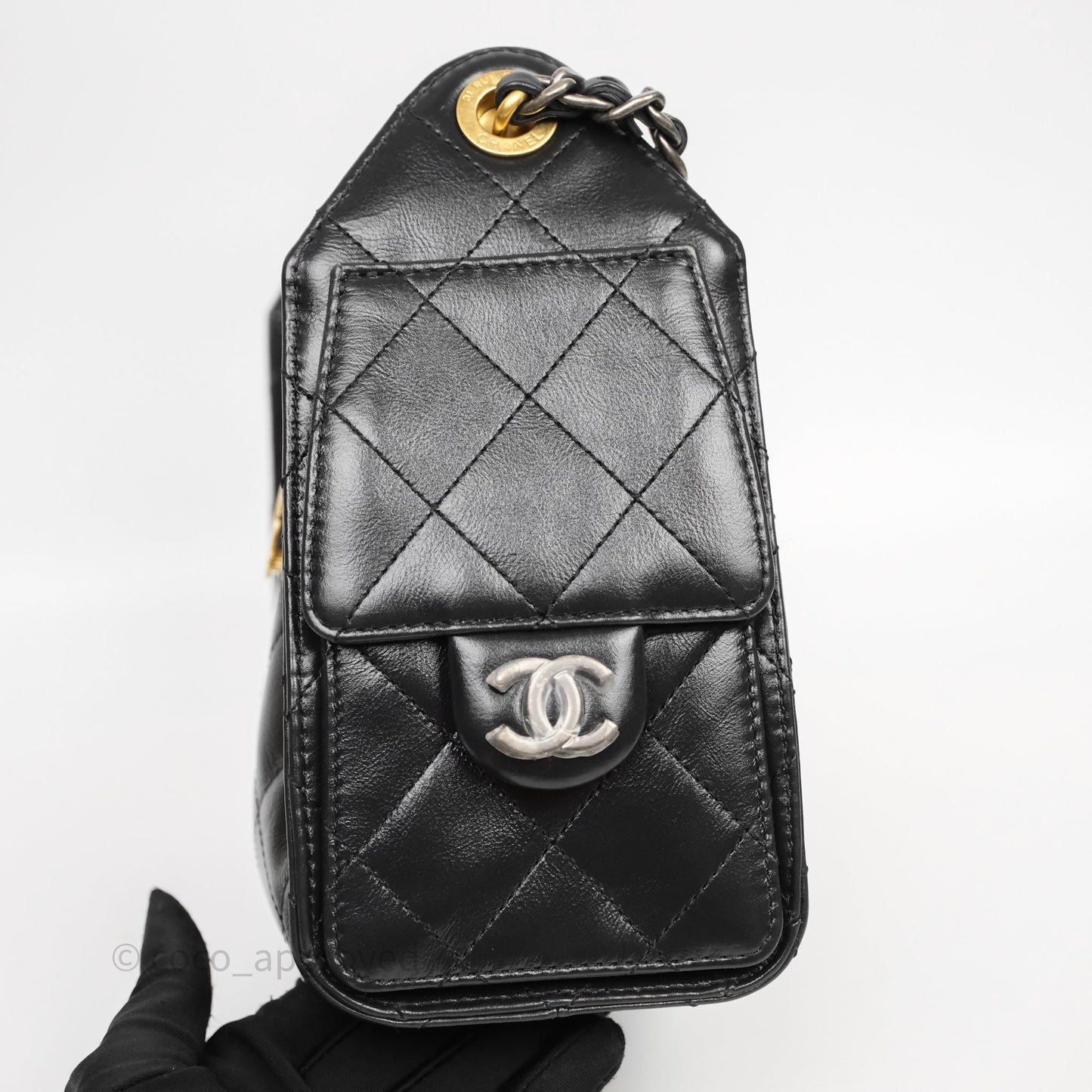 Chanel Mini 25 Black Bag Calfskin Mixed Hardware