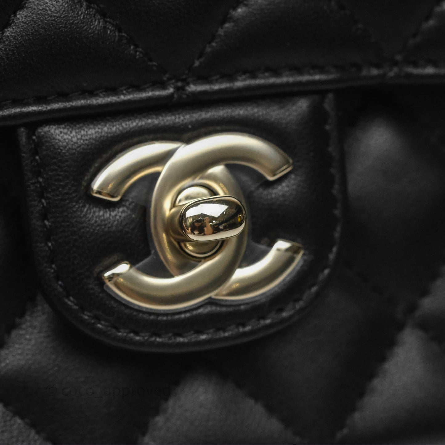 Chanel Crystals Top Handle Mini Rectangular Flap Bag Black Lambskin Gold Hardware