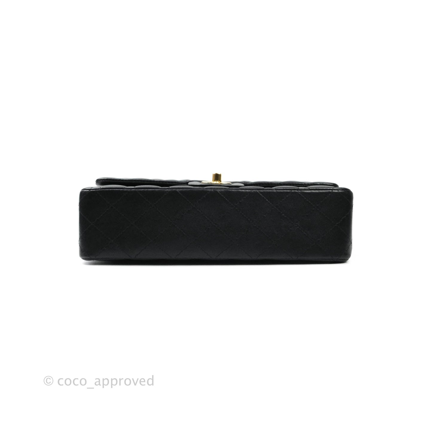 Chanel Classic M/L Medium Double Flap Black Lambskin Gold Hardware
