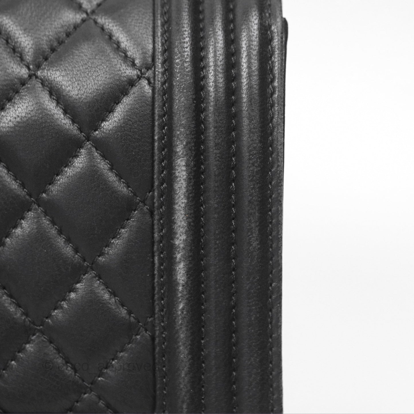 Chanel Quilted Medium Boy Black Lambskin Ruthenium Hardware