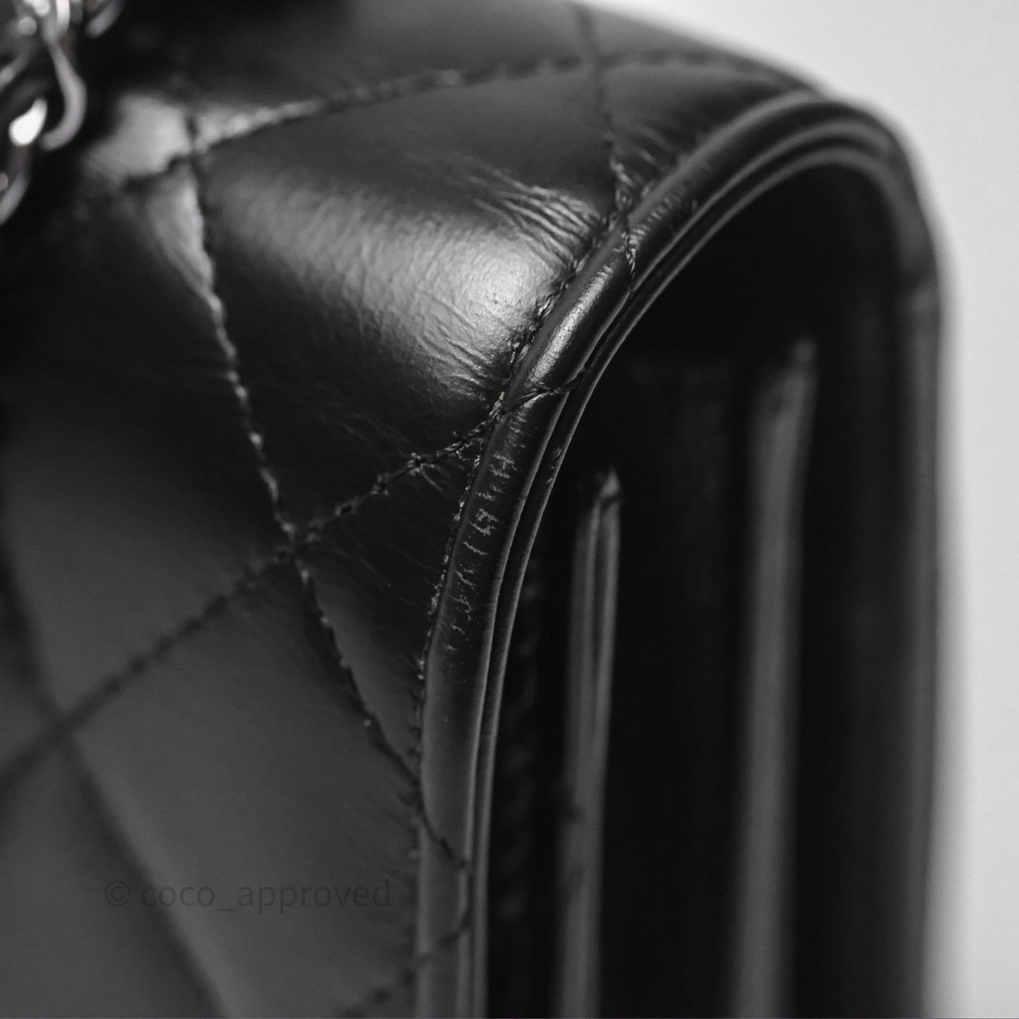 Chanel Mini Crystal Top Handle Wallet On Chain WOC Black Calfskin Gun Metal Hardware 23K
