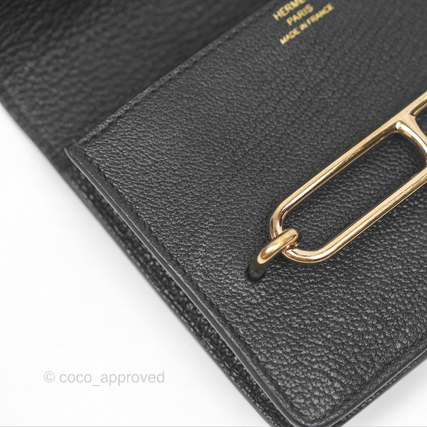 Hermès Roulis Slim Wallet Black Noir 89 Chevre Mysore Gold Hardware