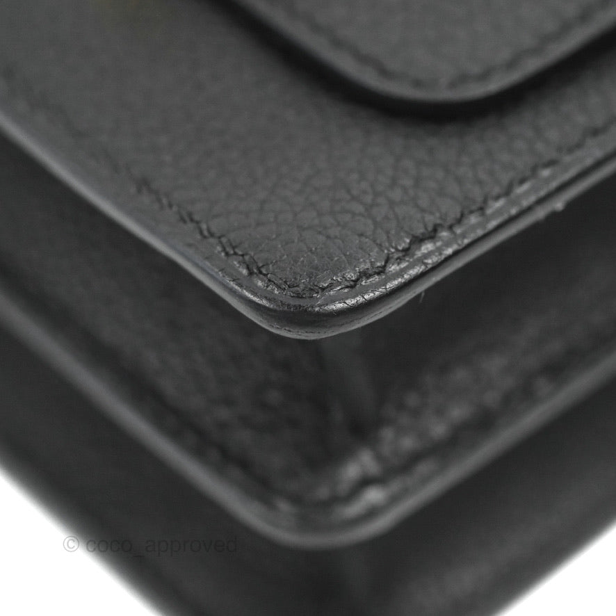 Hermès Roulis Mini 18 Black Clemence Gold Hardware