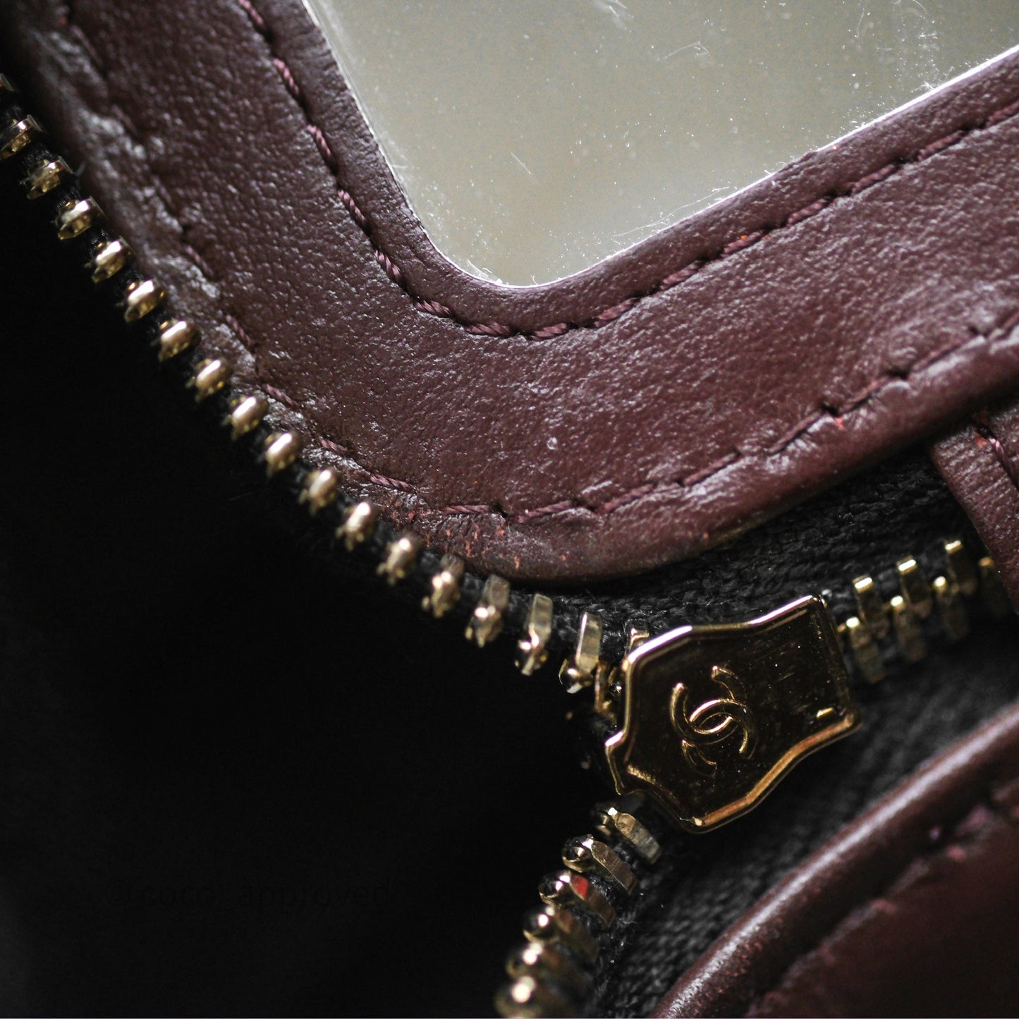 Chanel Mini Vanity With Chain Black Caviar Gold Hardware
