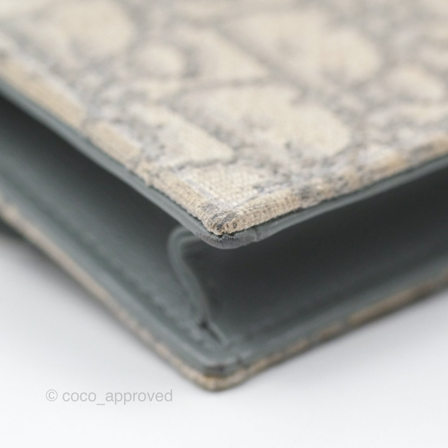 Christian Dior Saddle Bloom Card Holder Gray Dior Oblique Jacquard