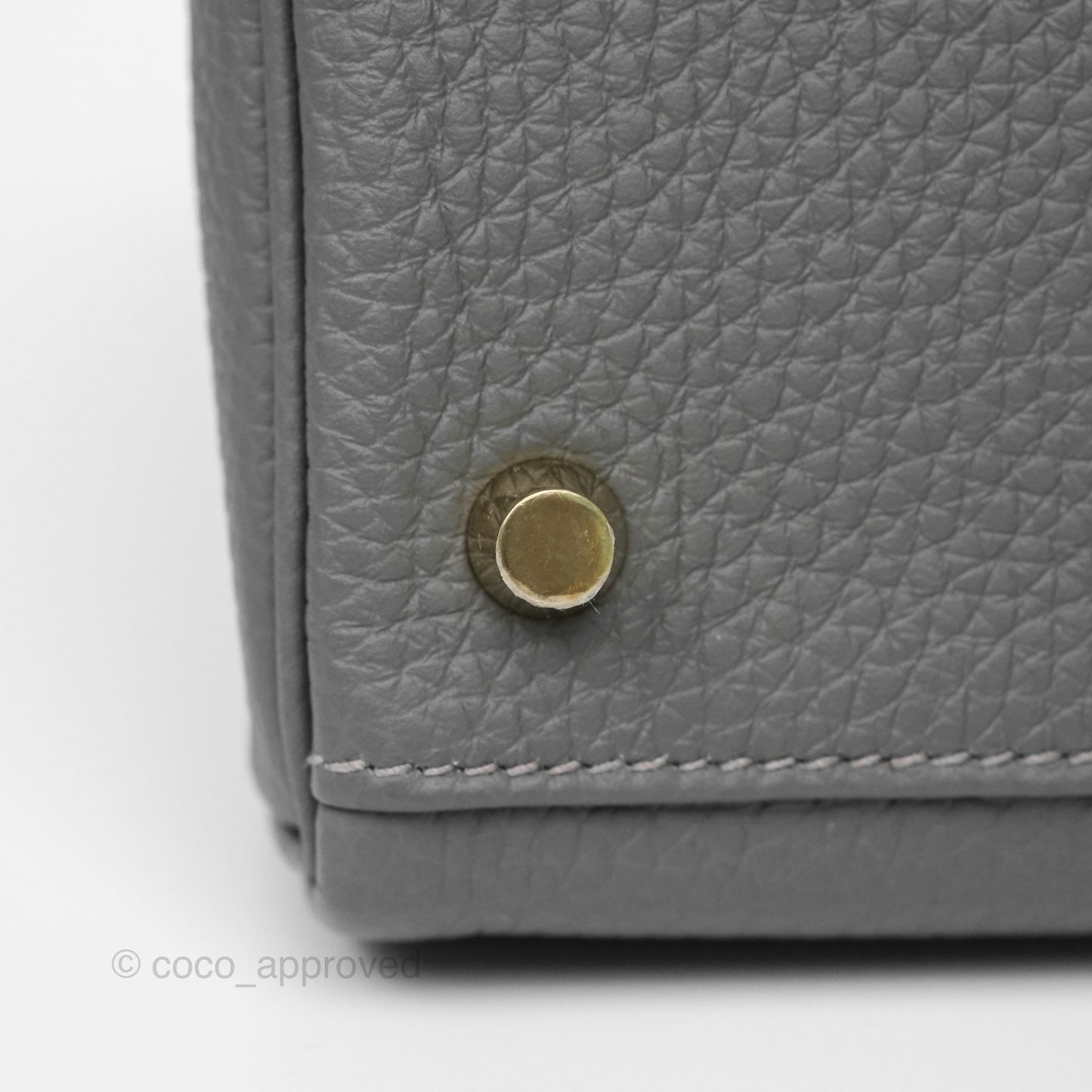 Hermès Kelly 28 Retourne Gris Meyer 0L Clemence Gold Hardware
