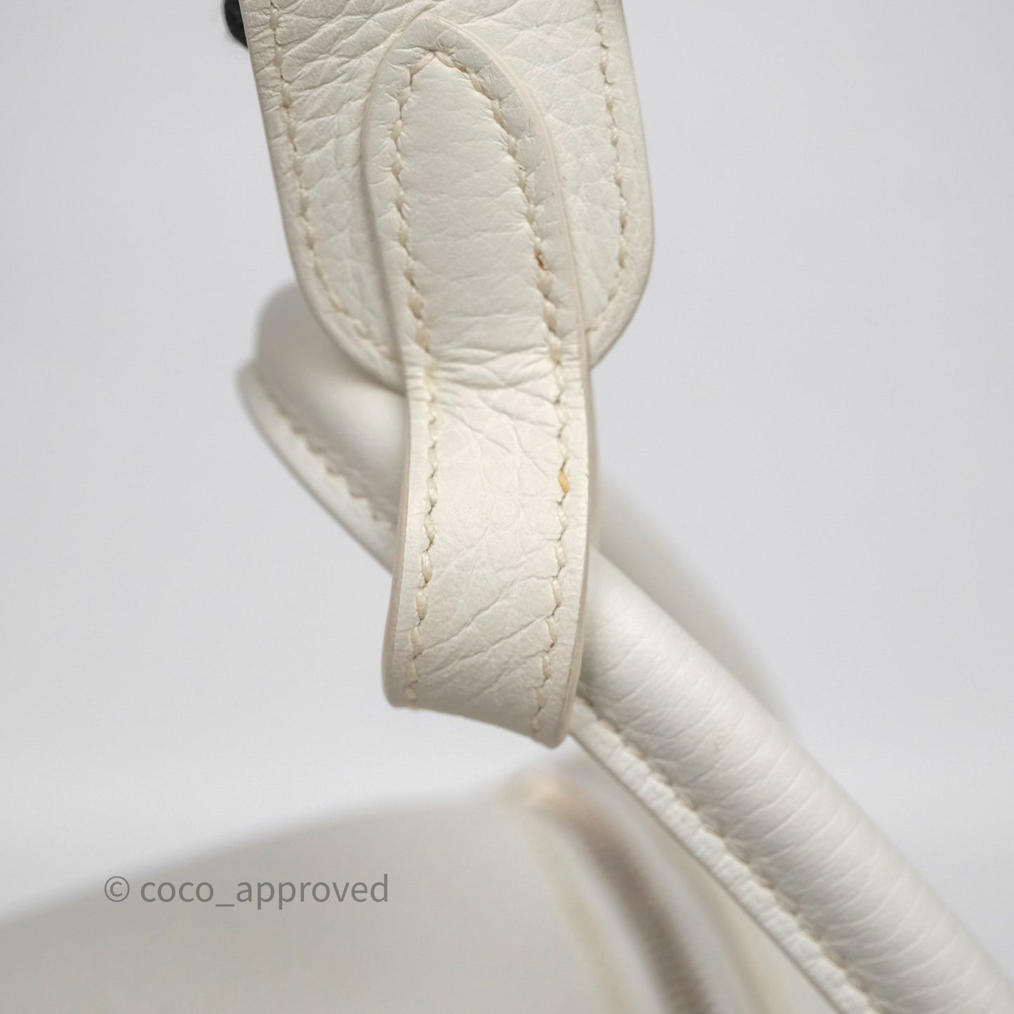 Hermès Lindy 30 White Clemence Palladium Hardware