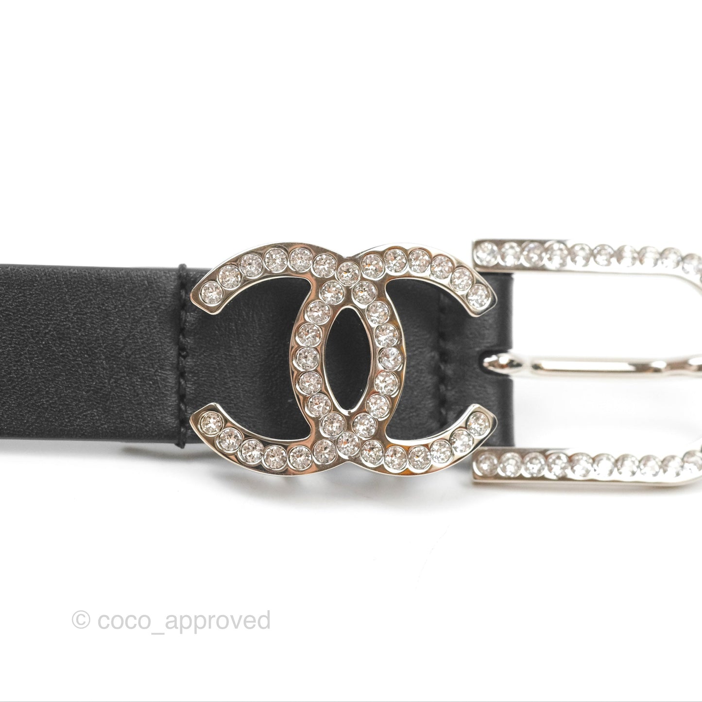 Chanel Crystal CC Black Leather Silver Hardware 75 | 30