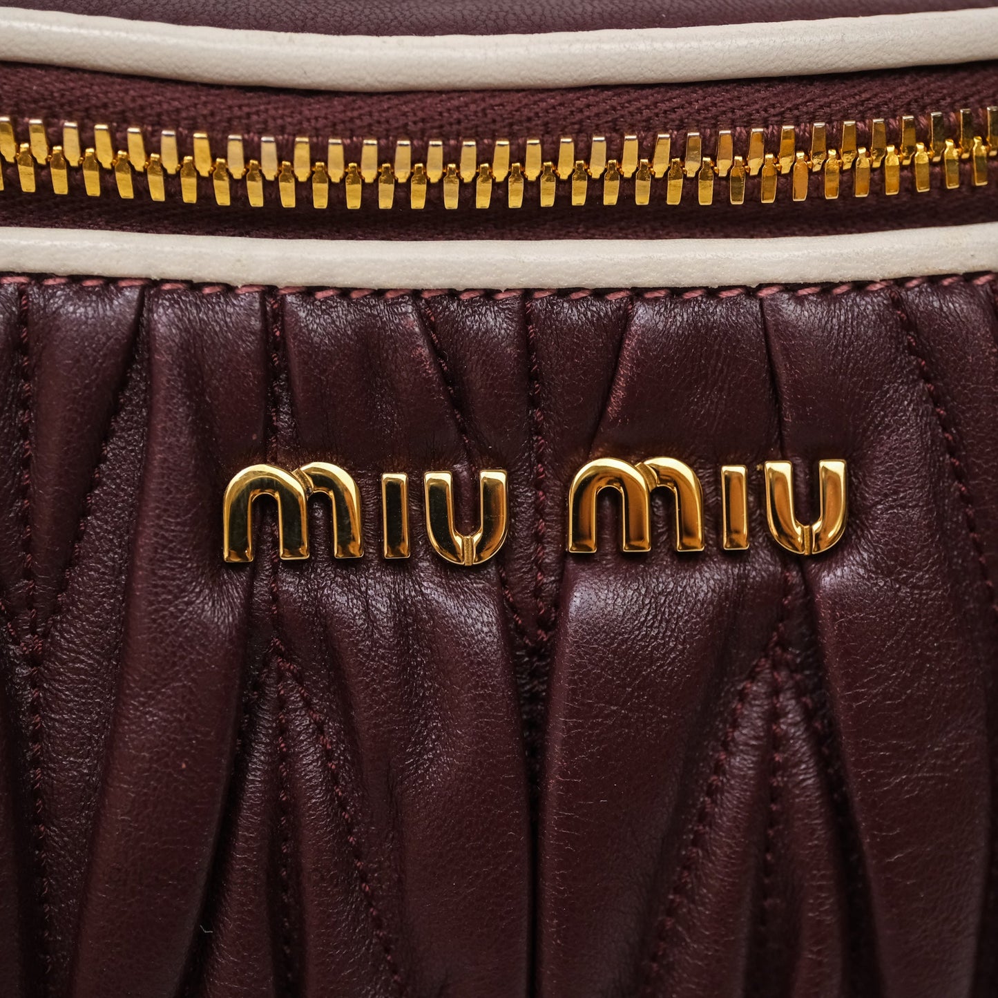 Miu Miu Bumbag Burgundy/Pink Gold Hardware