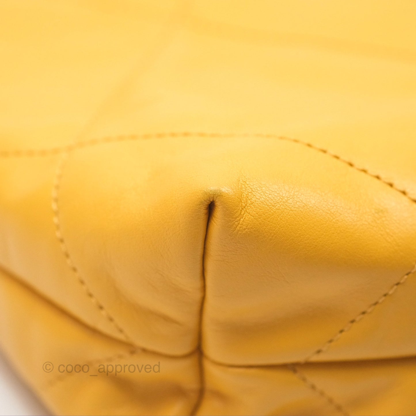 Chanel 22 Small Mustard Yellow Shiny Aged Calfskin Aged Gold Hardware
