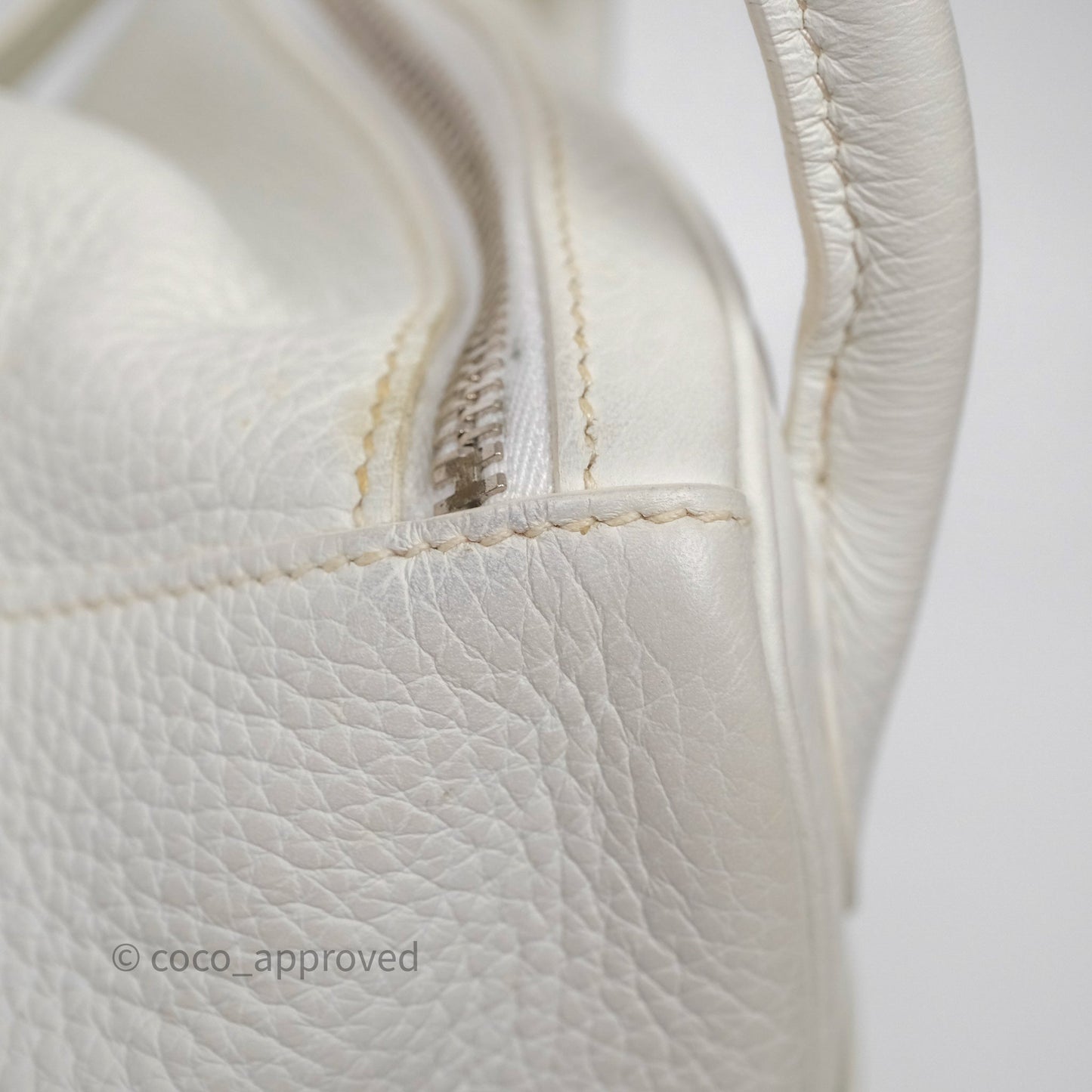 Hermès Lindy 30 White Clemence Palladium Hardware