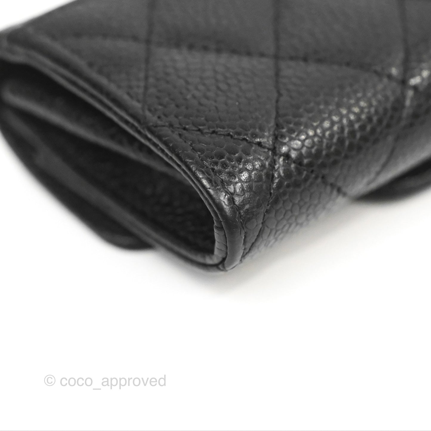 Chanel Classic Flap Card Holder Black Caviar Silver Hardware