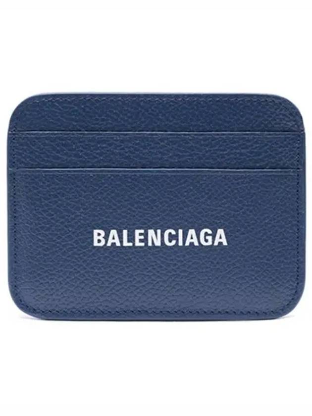 Luxury Balenciaga Grainy Leather Cash Card Holder  Navy