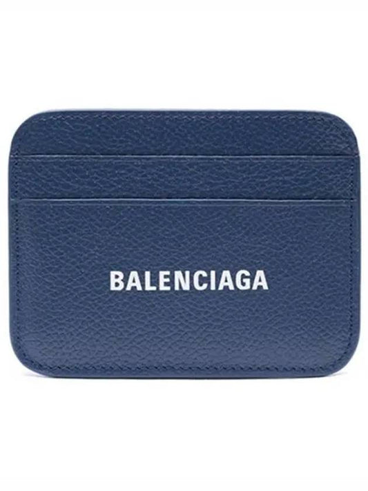 Luxury Balenciaga Grainy Leather Cash Card Holder  Navy