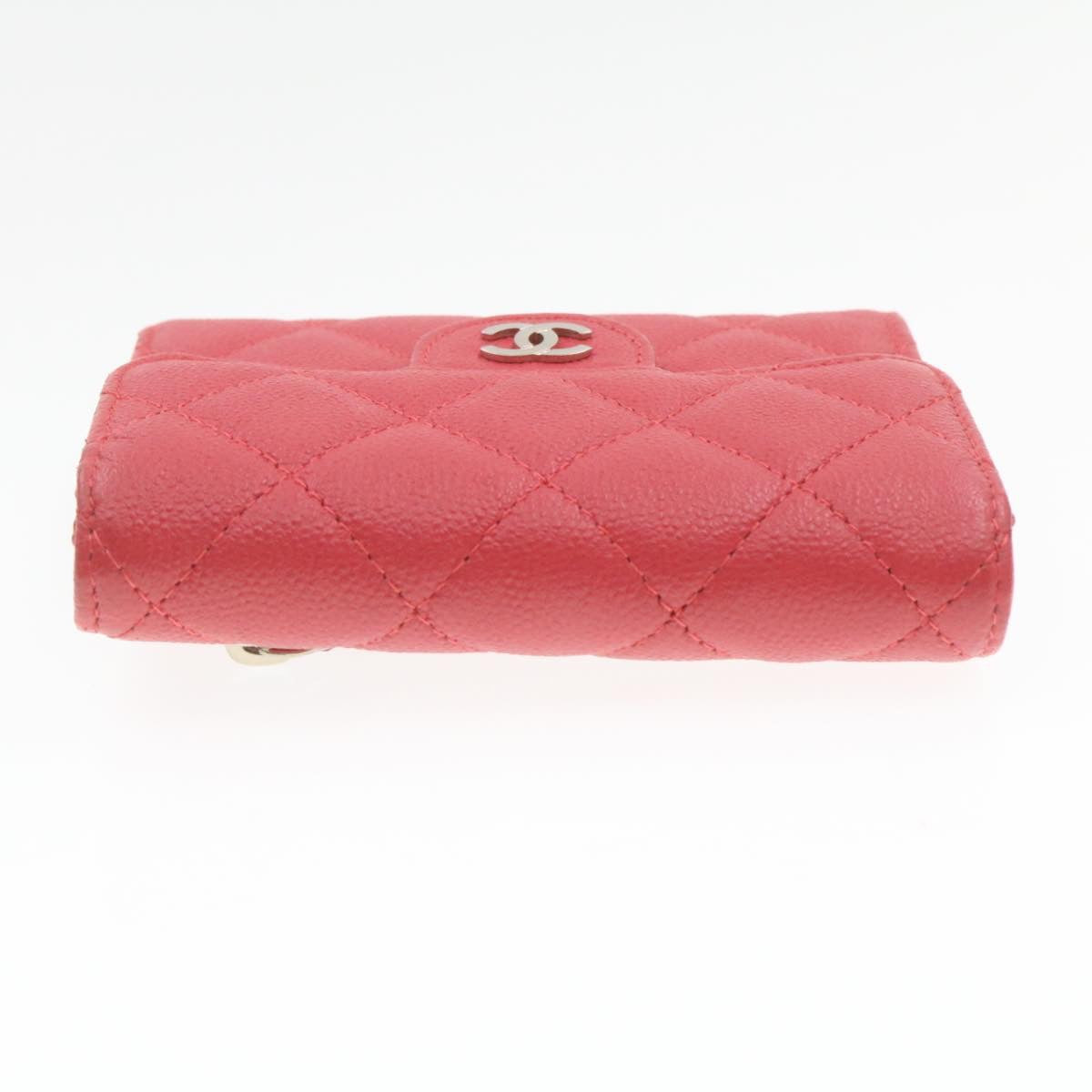 Luxury Chanel Caviar Skin Matelasse Wallet Pink Red CC  18734A