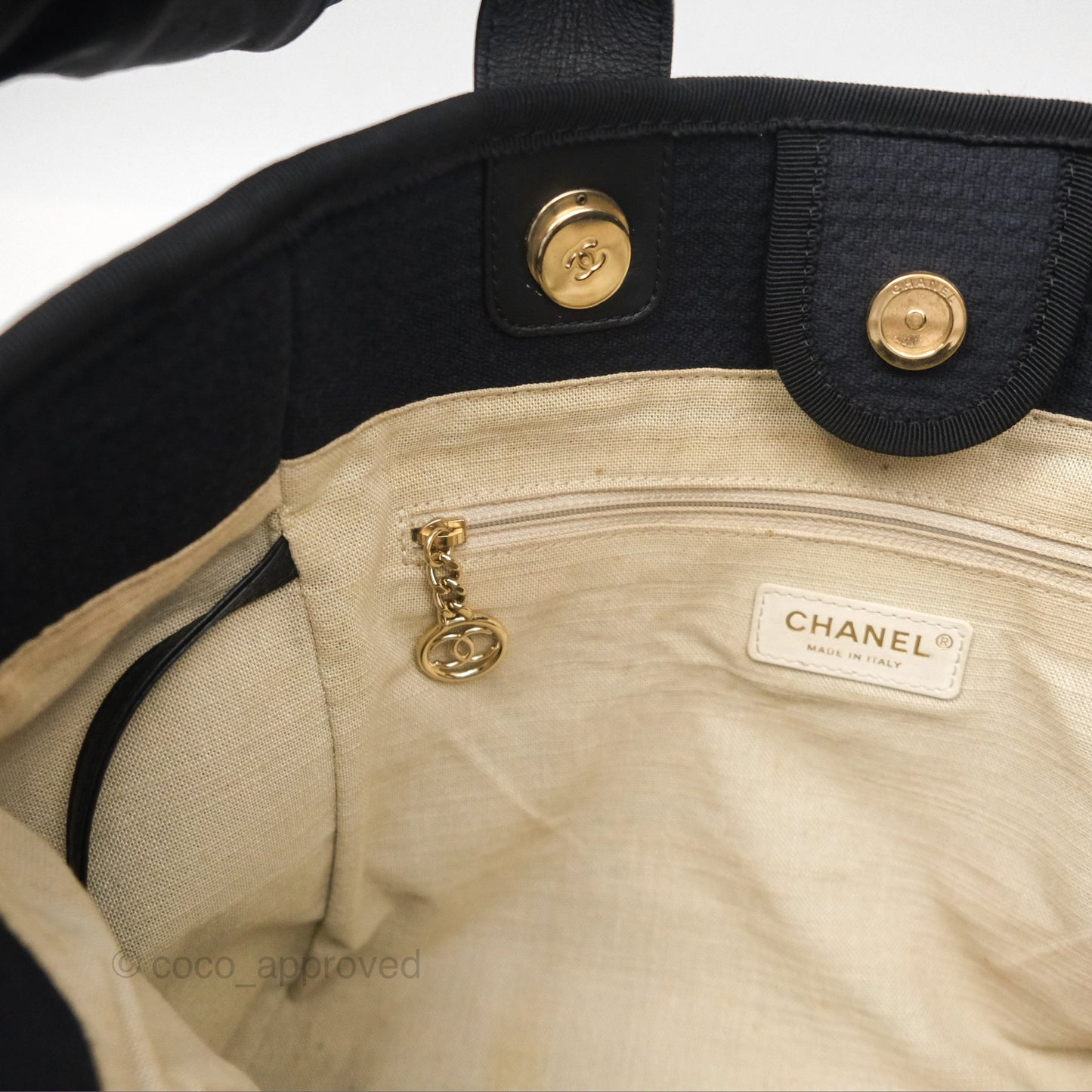 Chanel New Small Deauville Navy Canvas