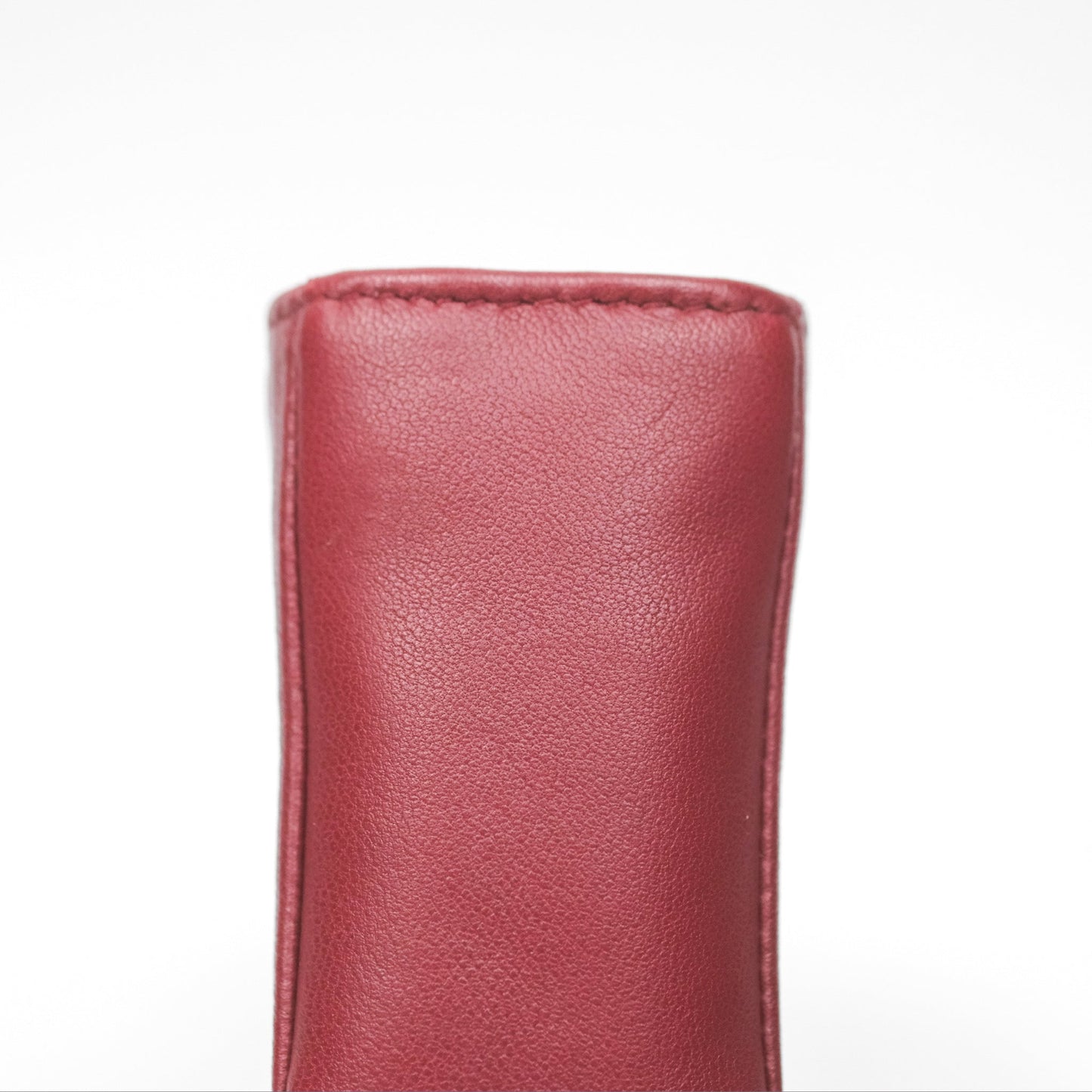 Chanel Quilted Boy Coin Case Dark Red Aged Gold Hardware
