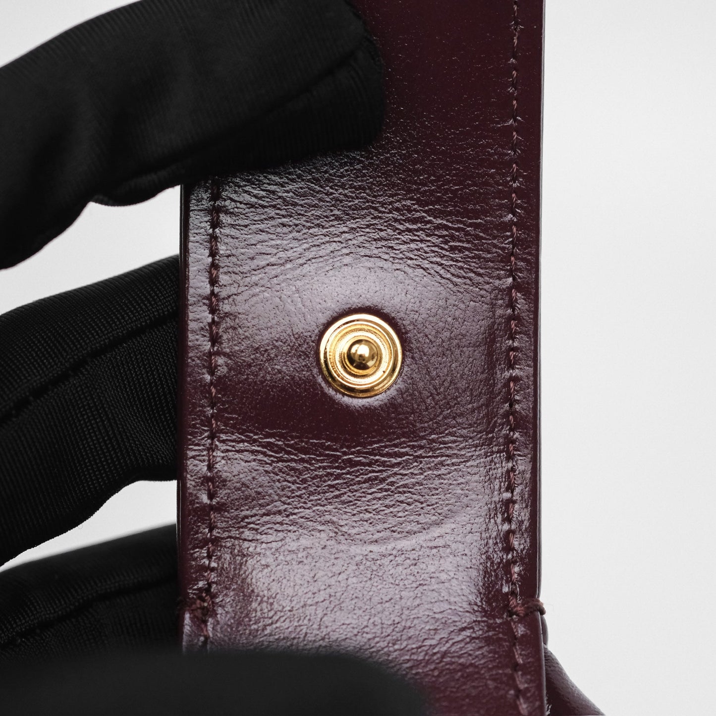 Chanel Mini Hobo Pouch Dark Burgundy Shiny Crumpled Calfskin Aged Gold Hardware