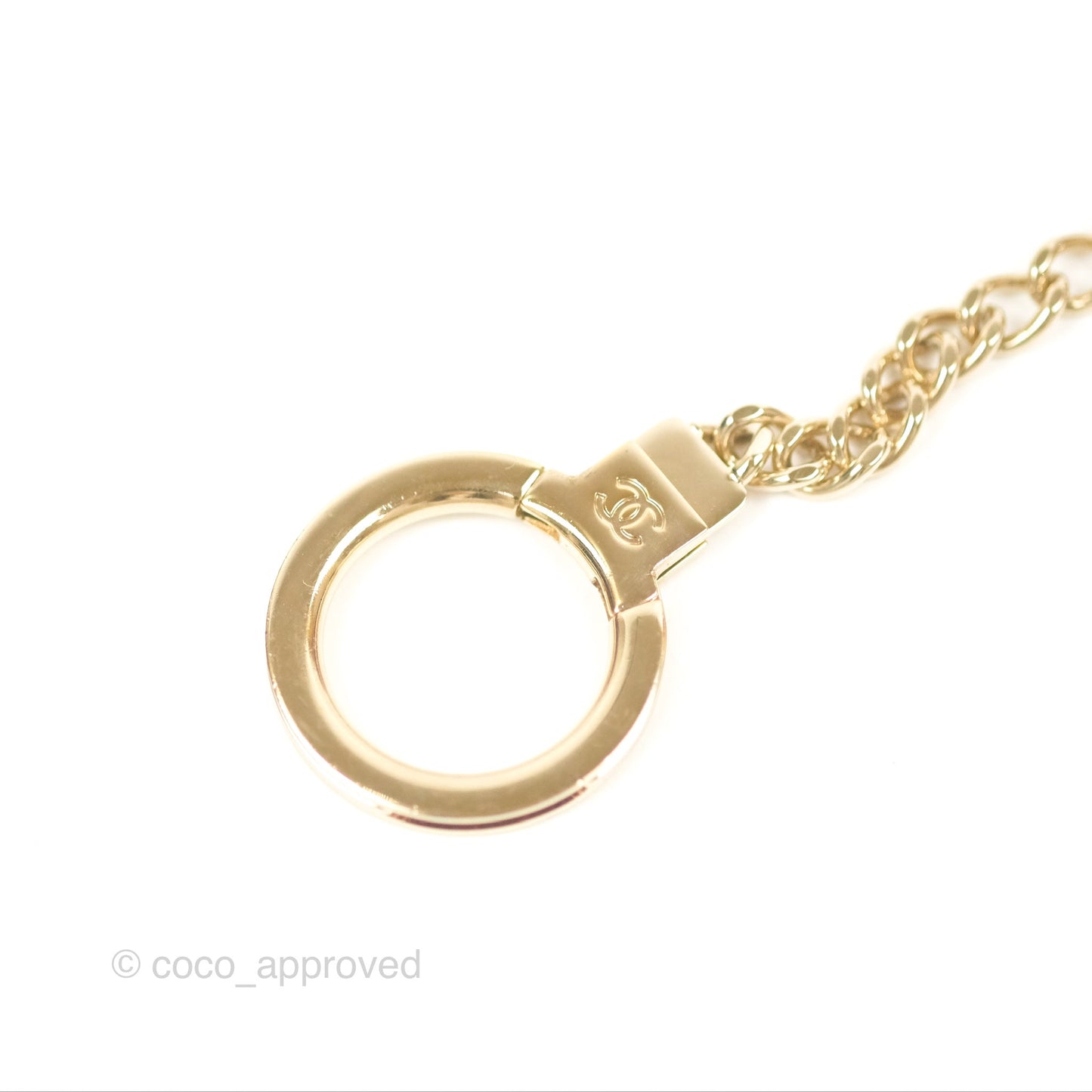 Chanel Classic Quilted Key Holder Purple Patent Gold Hardware