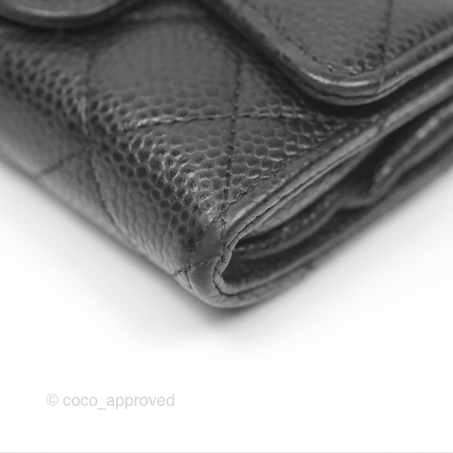 Chanel Classic Quilted Flap Card Holder Black Caviar Silver Hardware