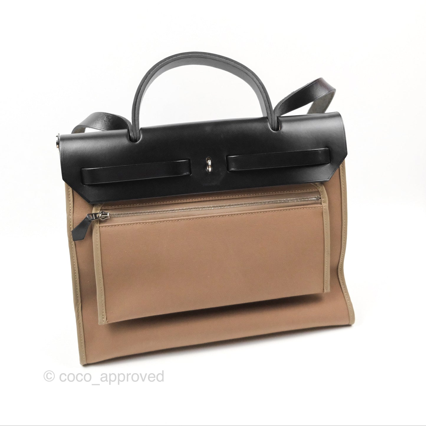 Hermès Herbag Zip 31 Ebene/Etoupe Canvas Palladium Hardware