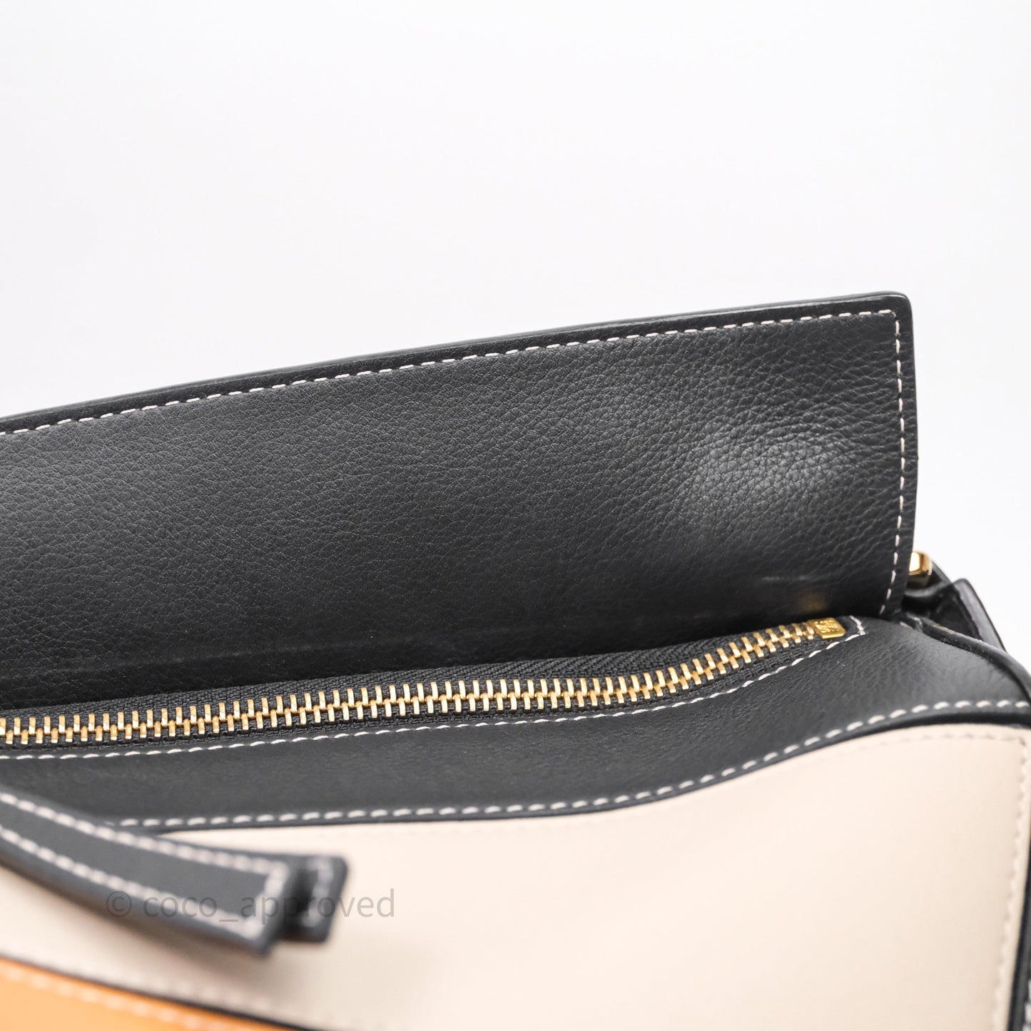 Loewe Small Puzzle Bag Amber/ Light Oat Calfskin Gold Hardware