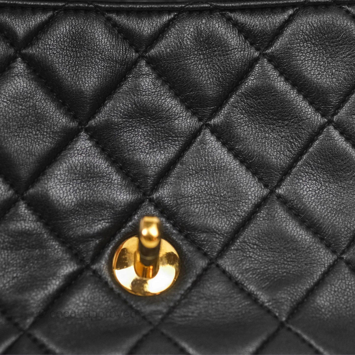 Chanel Vintage Mini Square Black Lambskin 24K Gold Hardware