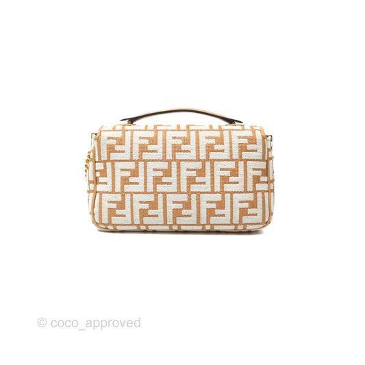 Fendi Baguette Chain Midi Bag Raffia