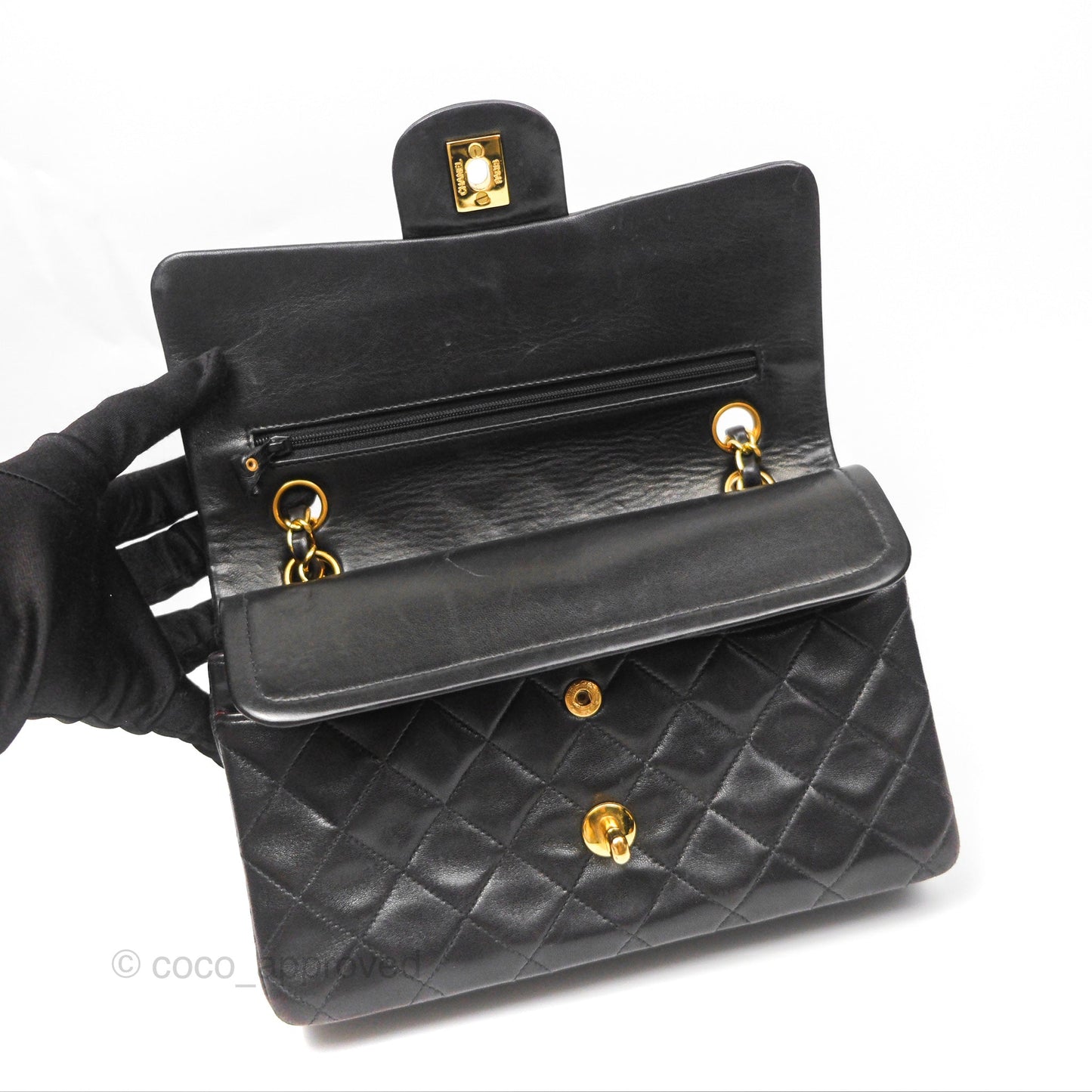 Chanel Classic Vintage Small Flap Black Lambskin 24K Gold Hardware