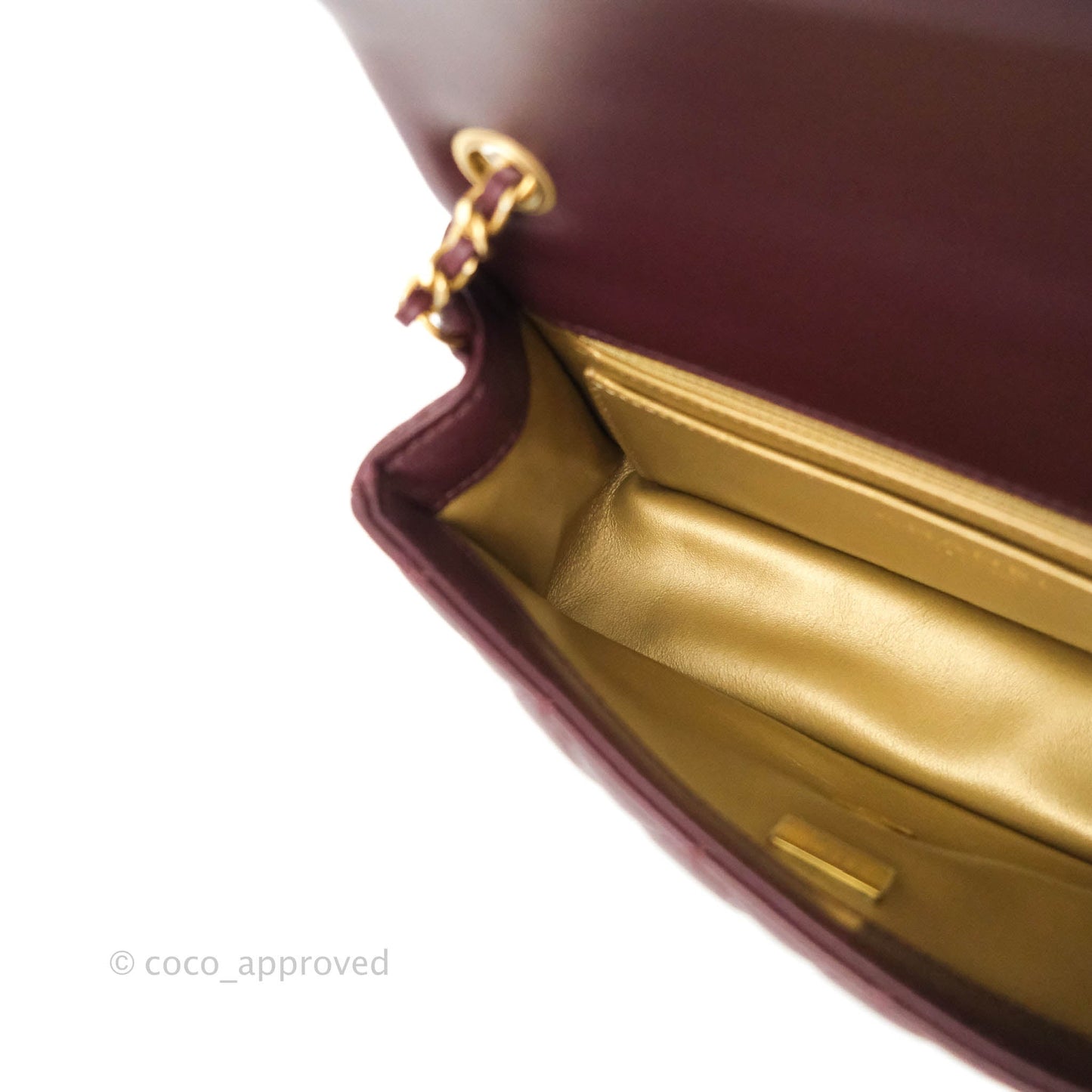 Chanel Mini Rectangular Pearl Crush Quilted Maroon Red Lambskin Gold Hardware