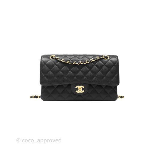 Chanel Classic Medium Flap Quilted Black Caviar Gold Hardware