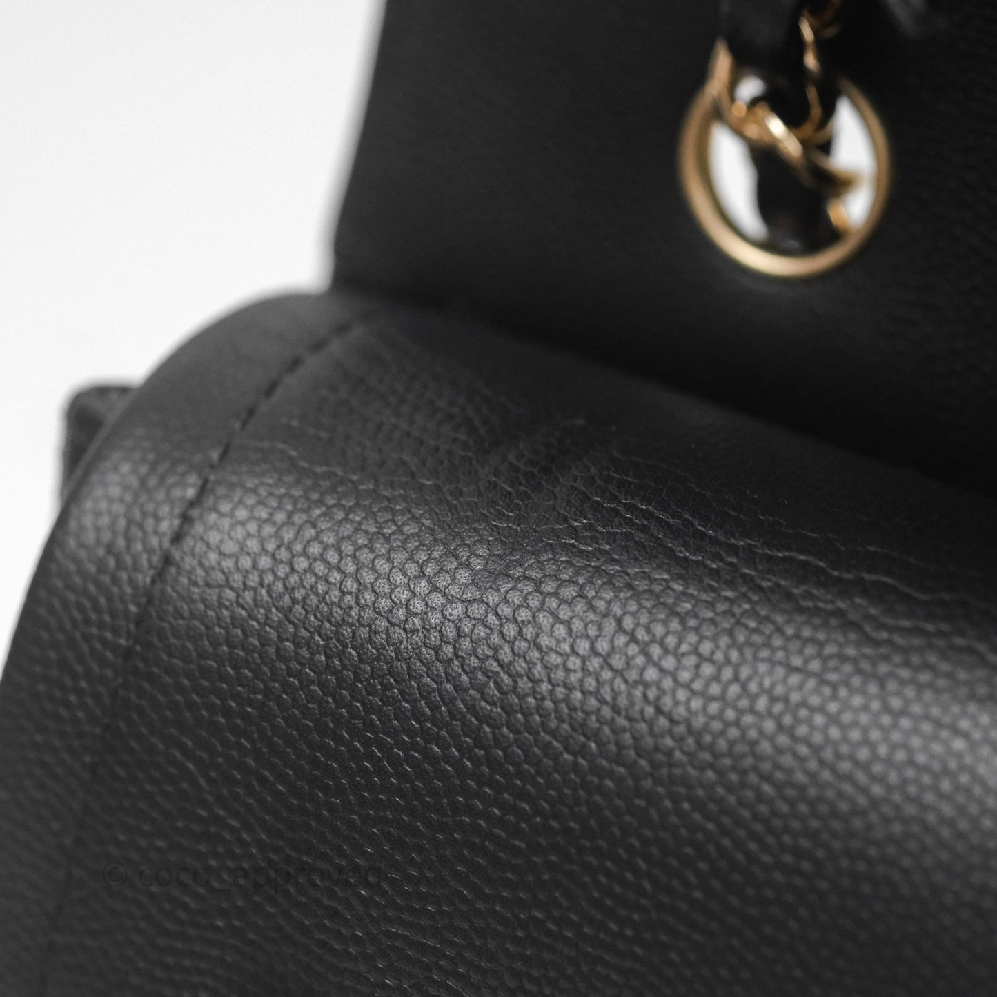 Chanel Classic M/L Medium Flap Chevron Black Caviar Gold Hardware