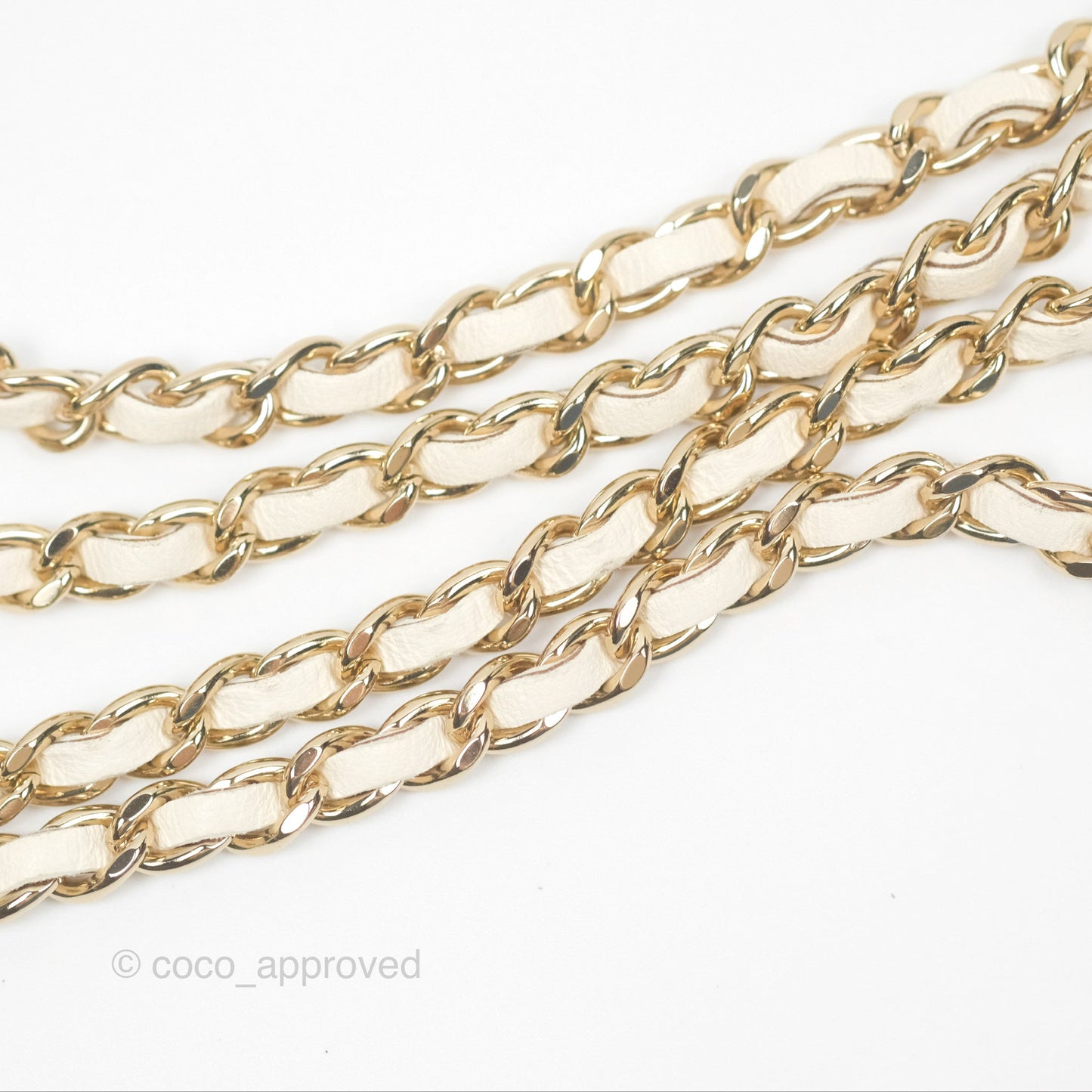 Chanel Mini Square Clutch with Chain Ivory Lambskin Gold Hardware 22C