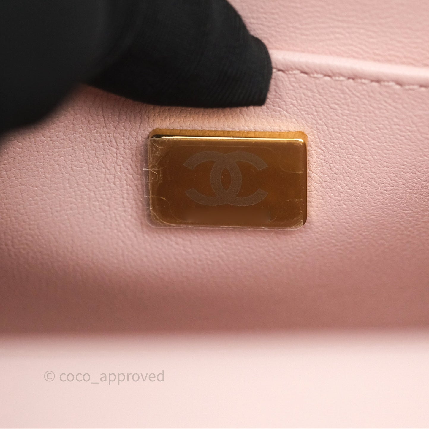 Chanel Top Handle Flap Bag Pink Lambskin Aged Gold Hardware 23S
