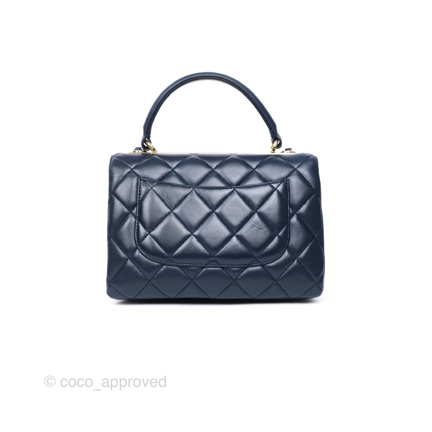 Chanel Small Trendy CC Navy Lambskin Gold Hardware