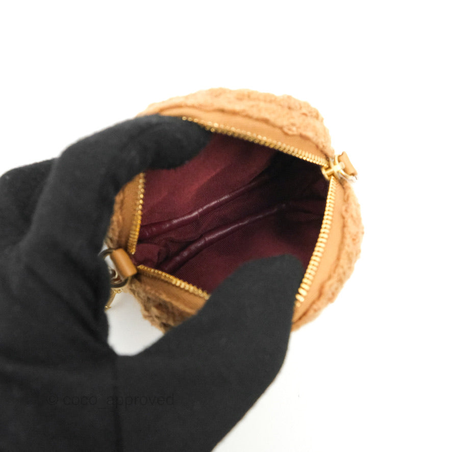 Chanel Flap Waist Bag with Leather & Tweed Coin Purses Dark Beige Calfskin