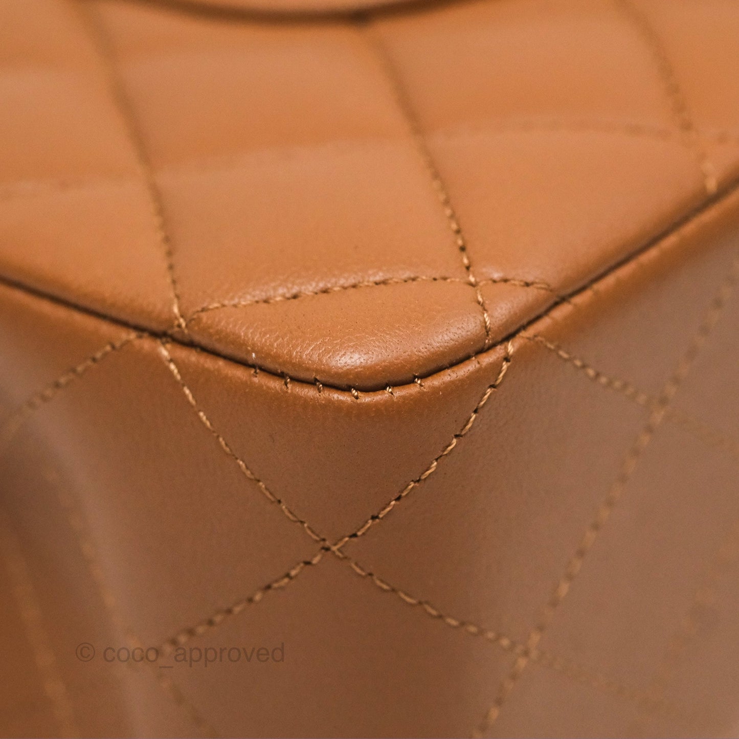 Chanel Classic M/L Medium Flap Quilted Brown Lambskin Gold Hardware