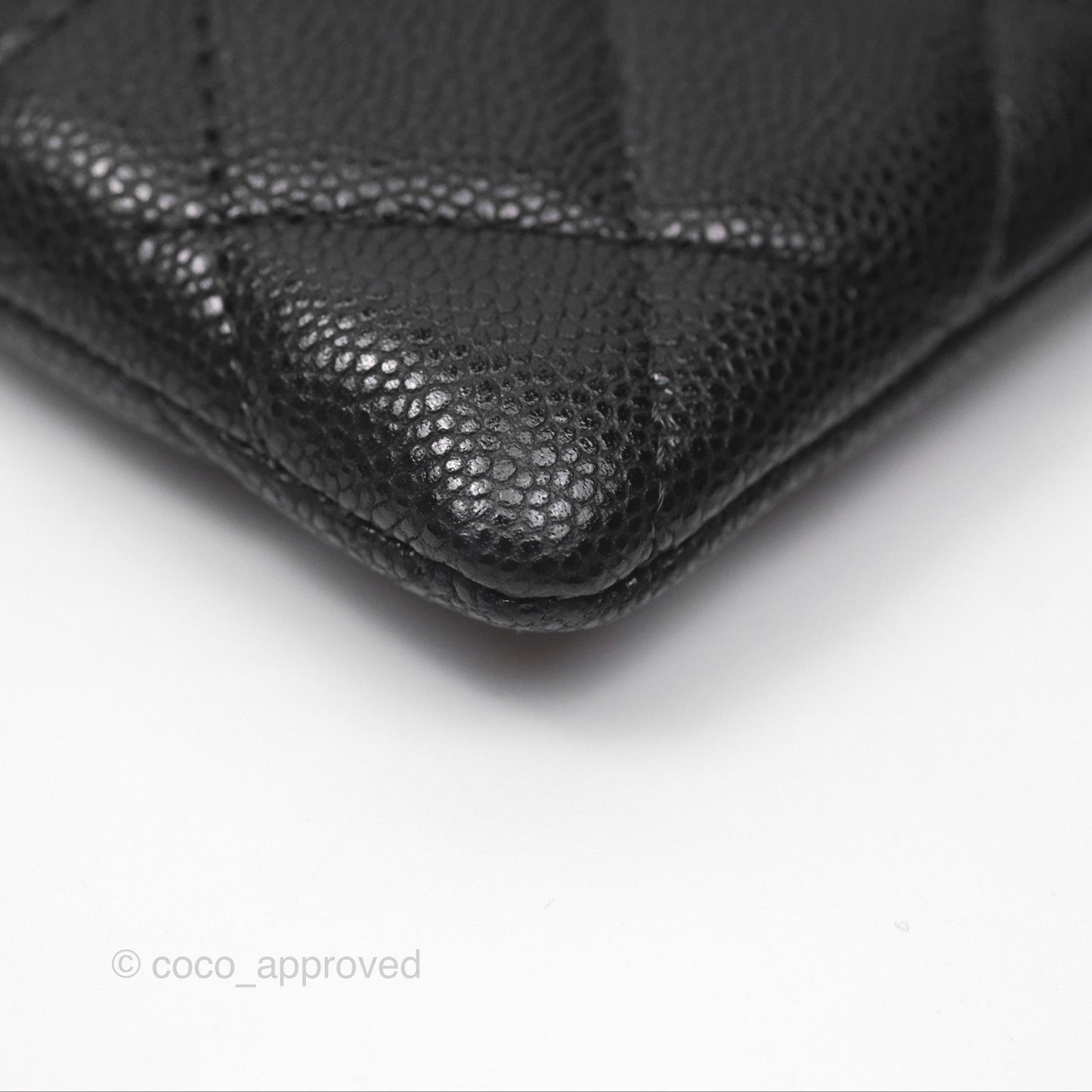 Chanel Quilted Classic Zip Card Holder Wallet Black Caviar Gold Hardware