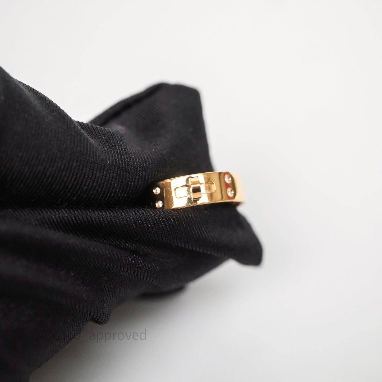 Hermès Kelly Ring Small Model Rose Gold Diamonds Size 49