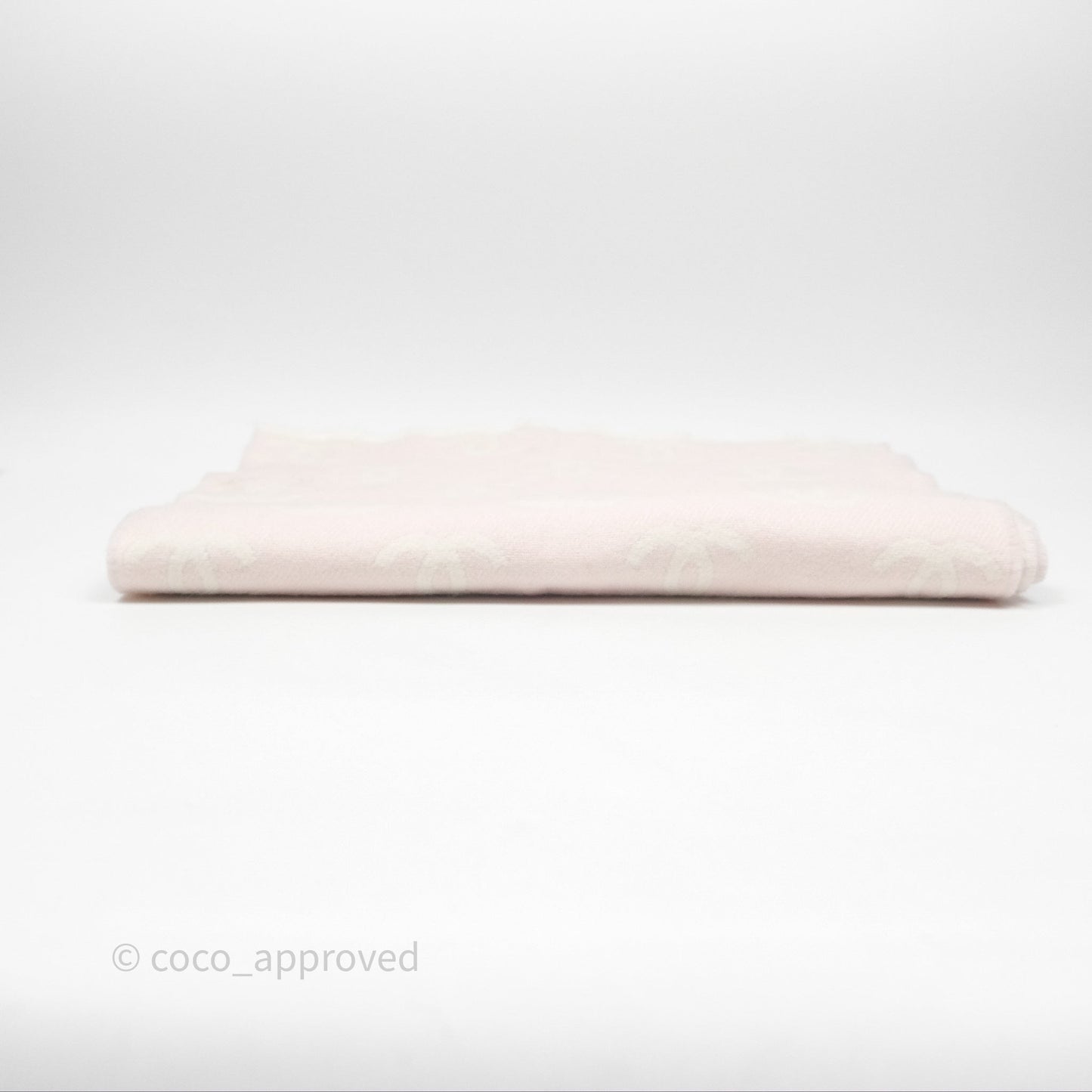 Chanel CC Logo Scarf Wool Pink
