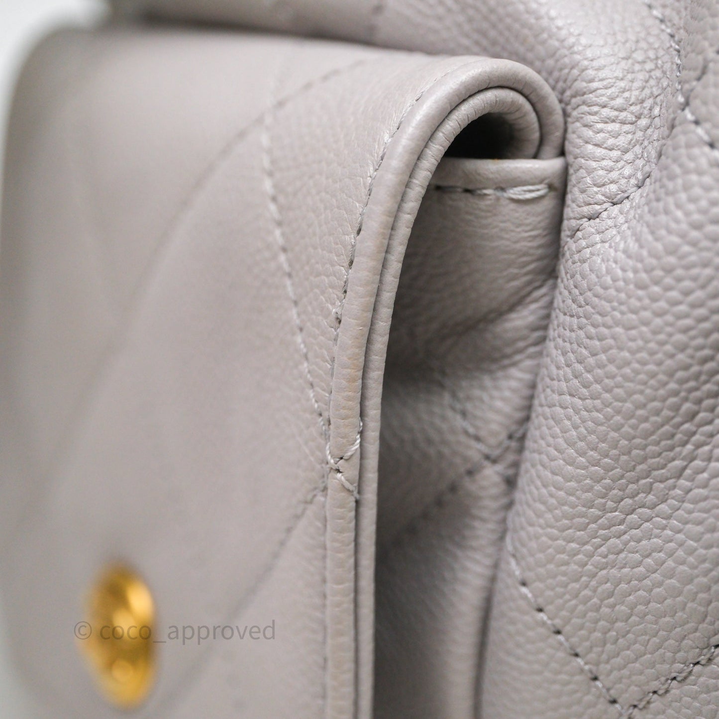 Chanel Double Pocket Hobo Bag Grey Caviar Aged Gold Hardware