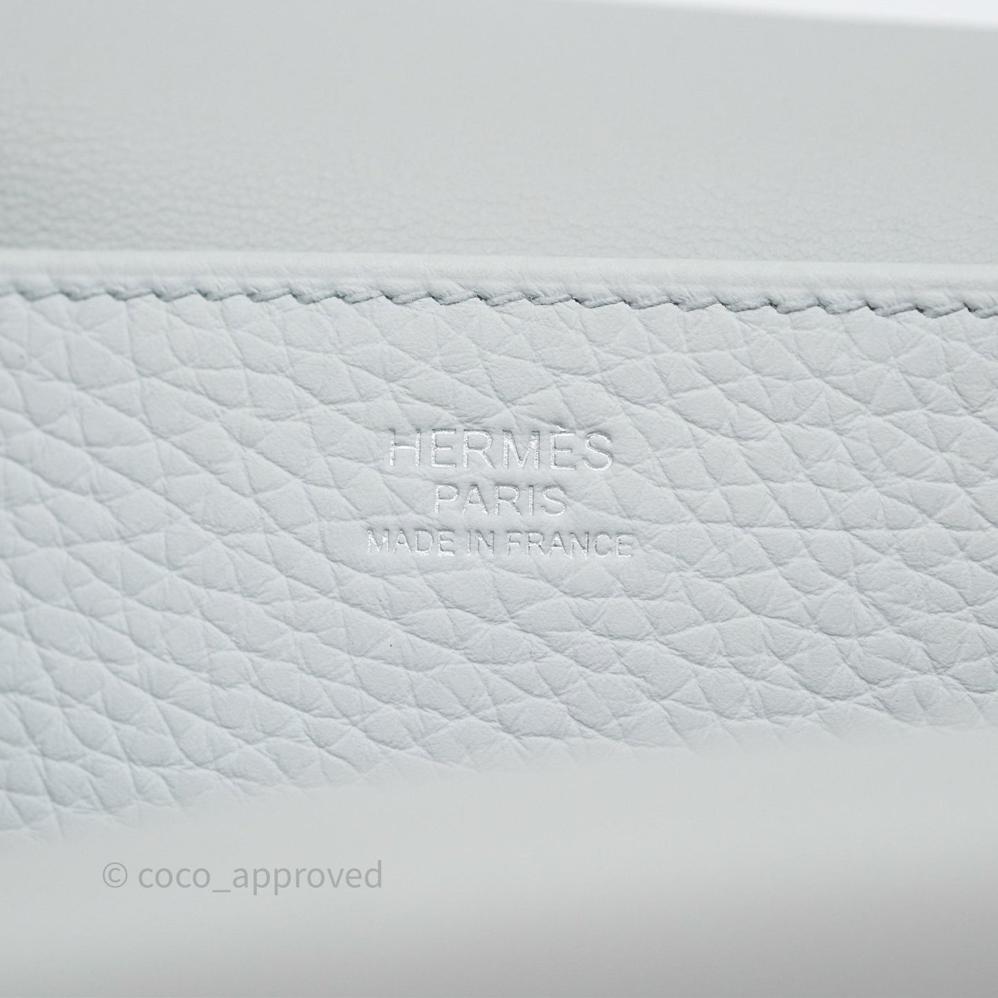 Hermès Halzan 25 Bleu Pale 08 Clemence Palladium Hardware