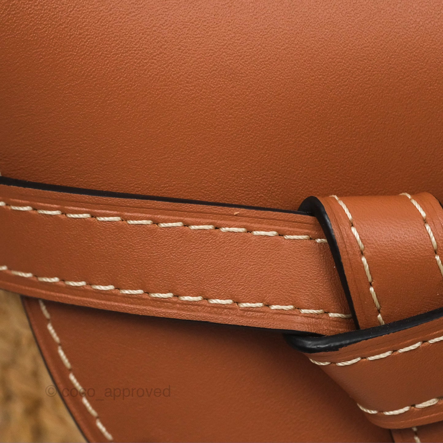 Loewe Small Raffia Gate Bag Smooth Calfskin in Tan